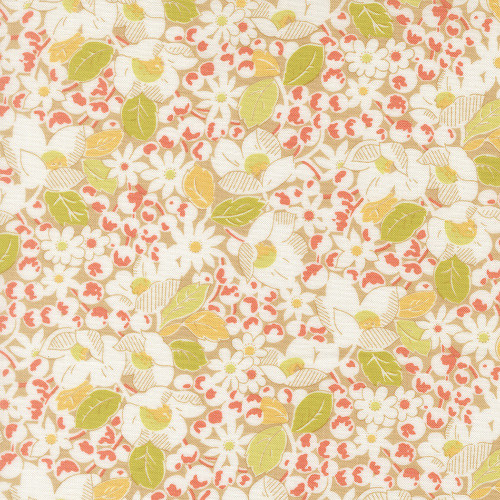 Moda Fabrics Summers End Fig Tree Co Almond Pie Tan Garden Bounty Florals