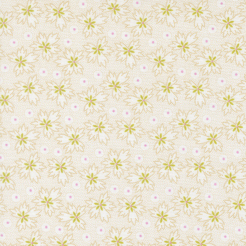 Moda Fabrics Summers End Fig Tree Co Almond Pie Tan Geranium Leaves