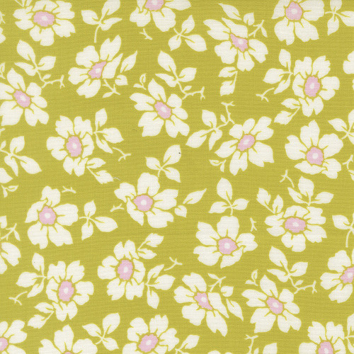 Moda Fabrics Summers End Fig Tree Co Grass Green Cosmos Florals