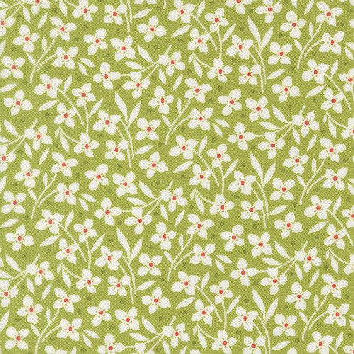 Moda Fabrics Summers End Fig Tree Co Clover Green Forget Me Not Florals