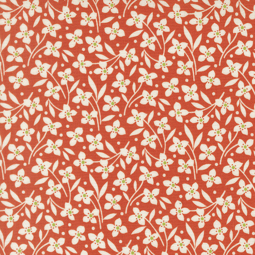 Moda Fabrics Summers End Fig Tree Co Persimmon Red Forget Me Not Florals