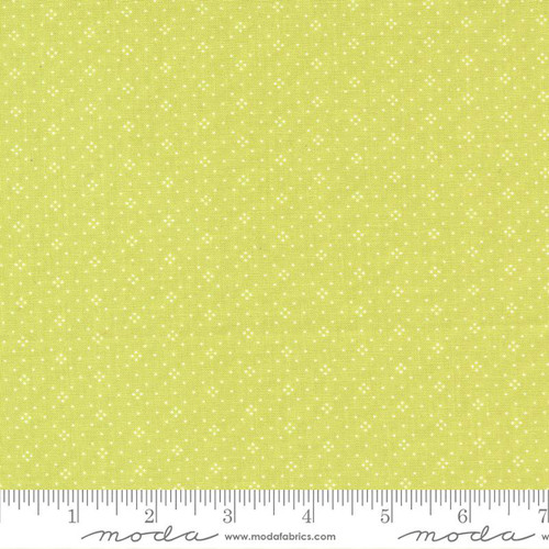 Moda Fabrics Eyelet Calico Basic Fig Tree Co Grass Green Cream