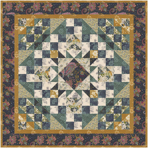 <p>Moda Fabrics Chelsea Garden Treasure Trove Midnight Quilt Kit</p>