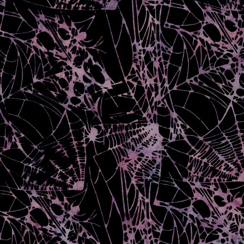 Lumin Fabrics Island Batik Boo Bash Spiders and Webs Black