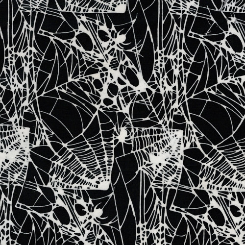 Lumin Fabrics Island Batik Boo Bash Spiders and Webs Black