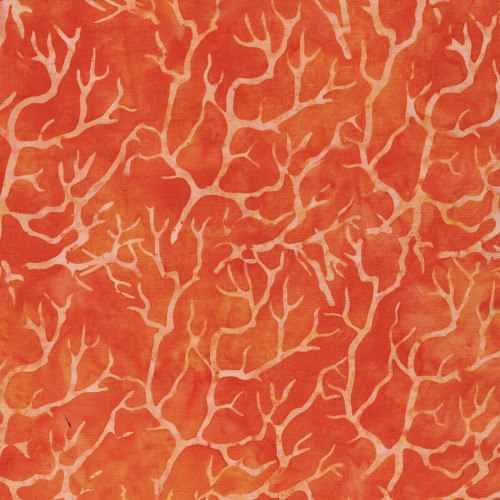 Lumin Fabrics Island Batik Boo Bash Branches Orange Copper