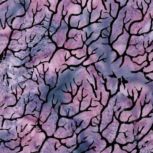 Lumin Fabrics Island Batik Boo Bash Branches Purple Foxglove