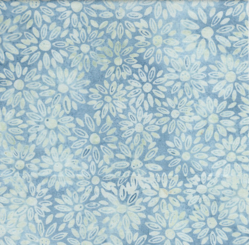 Lumin Fabrics Island Batik Crazy for Daisies Medium Daisies Blue Bluebelle