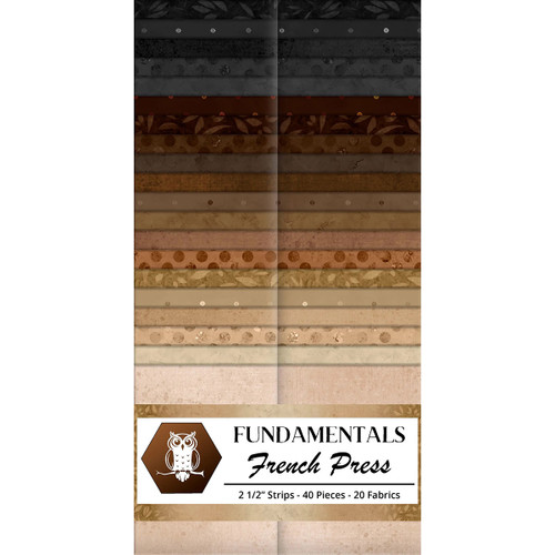 Lumin Fabrics White Owl Textiles Fundamentals: French Press Jelly Roll 2.5 Inch Strips