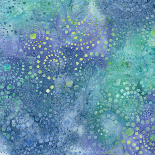 Lumin Fabrics Island Batik Pop Dots Dots and Swirls Multi Teal Purple