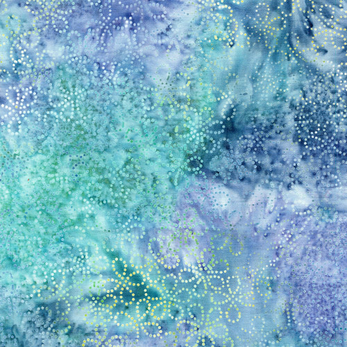 Lumin Fabrics Island Batik Pop Dots Floral Dots Multi Blue Purple