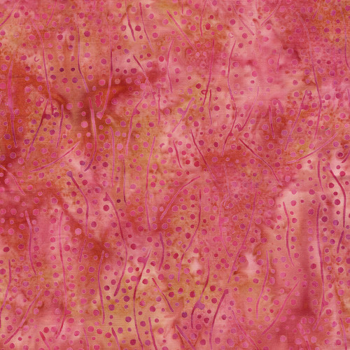 Lumin Fabrics Island Batik Pop Dots Dots and Lines Multi Pink Orange Sunset