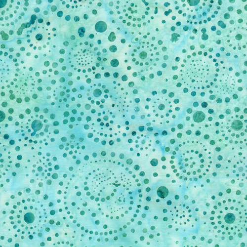 Lumin Fabrics Island Batik Pop Dots Dots and Swirls Teal Icicle