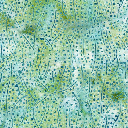 Lumin Fabrics Island Batik Pop Dots Dots and Lines Teal Chameleon