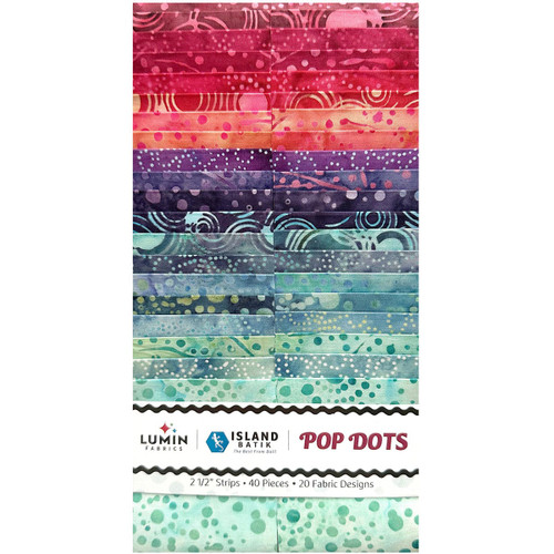 Lumin Fabrics Island Batik Pop Dots Jelly Roll 2.5 Inch Strips