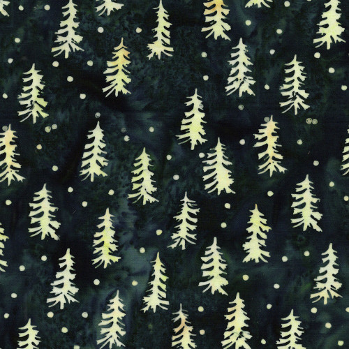 Lumin Fabrics Island Batik Retro Holidays Retro Trees Green Hunter