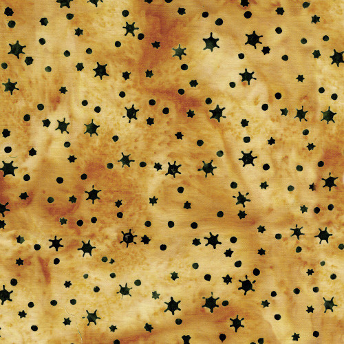Lumin Fabrics Island Batik Retro Holidays Retro Stars Gold Acorn