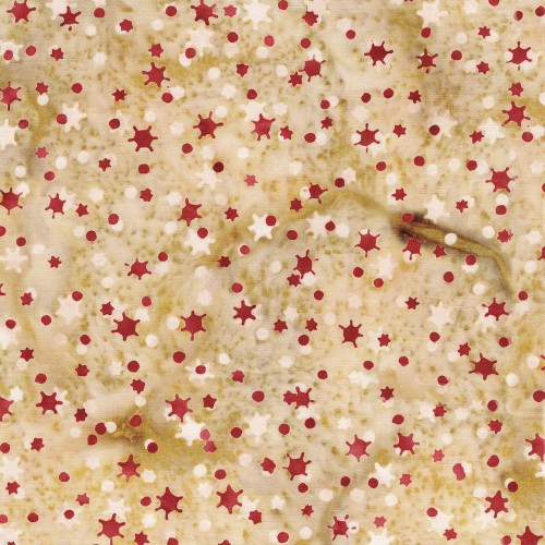Lumin Fabrics Island Batik Retro Holidays Retro Stars Brown Tawny