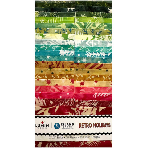 Lumin Fabrics Island Batik Retro Holidays Jelly Roll 2.5 Inch Strips