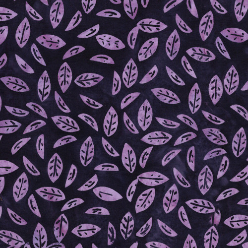 Lumin Fabrics Island Batik Spring Fling Leaves Purple Regal