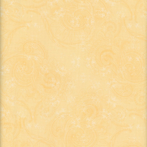 Lumin Fabrics White Owl Textiles Tranquil Blooms Tim Coffey Paisley Texture Yellow