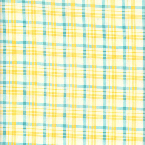 Lumin Fabrics White Owl Textiles Tranquil Blooms Tim Coffey Plaid Yellow Blue