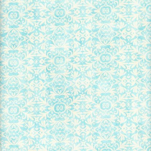 Lumin Fabrics White Owl Textiles Tranquil Blooms Tim Coffey Damask Blue