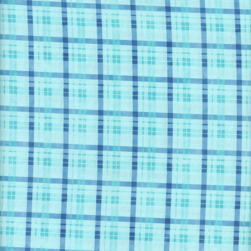 Lumin Fabrics White Owl Textiles Tranquil Blooms Tim Coffey Plaid Blue