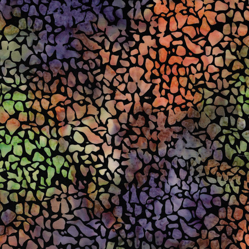 Lumin Fabrics Island Batik Boo Bash Mosaic Black