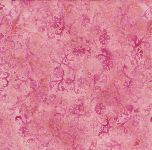 Lumin Fabrics Island Batik Crazy for Daisies Scrolling Vines Red Tangy