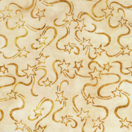 Lumin Fabrics Island Batik Freedom Rings Stars and Swoops Neutral Snow