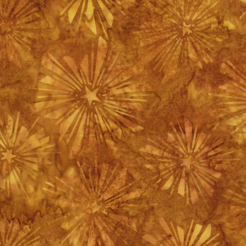 Lumin Fabrics Island Batik Freedom Rings Starburst Gold Ochre