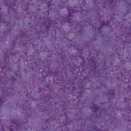 Lumin Fabrics Island Batik Spring Fling Scattered Flowers Purple