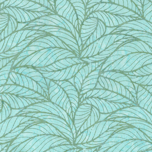 Riley Blake Fabrics Expressions Batiks Poppy Seeds Peek A Blue Leaves