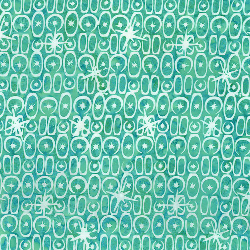 Riley Blake Fabrics Expressions Batiks Starburst Groove Coastal Shimmer Teal Green Blue