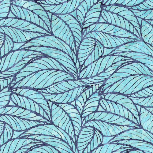 Riley Blake Fabrics Expressions Batiks Poppy Seeds Cumulus Blue Leaves