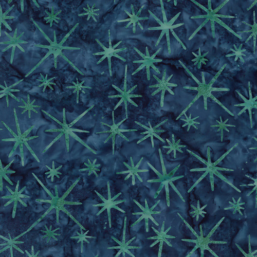 Riley Blake Fabrics Expressions Batiks Starburst Groove Rainstorm Blue Green