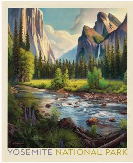 Riley Blake Fabrics United States National Parks Yosemite Poster Panel 36 by 44