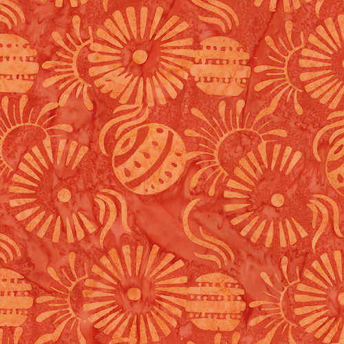 Riley Blake Fabrics Expressions Batiks Starburst Groove Pumpkin Zinnia Balls