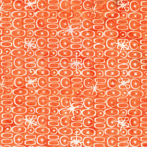 Riley Blake Fabrics Expressions Batiks Starburst Groove Tangerine Orange