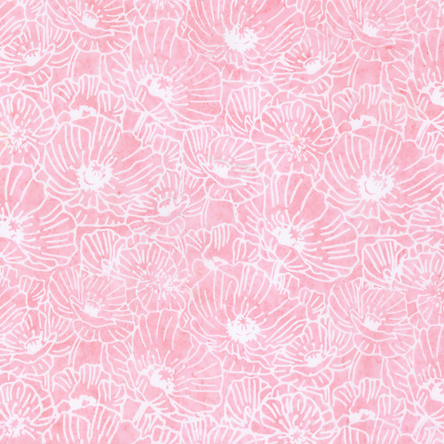 Riley Blake Fabrics Expressions Batiks Poppy Seeds Primrose Pink Poppy Blooms