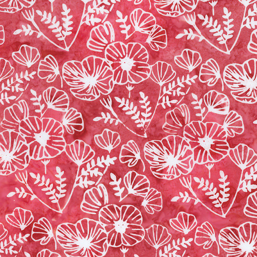 Riley Blake Fabrics Expressions Batiks Poppy Seeds Peppermint Twist Red Poppy Stems