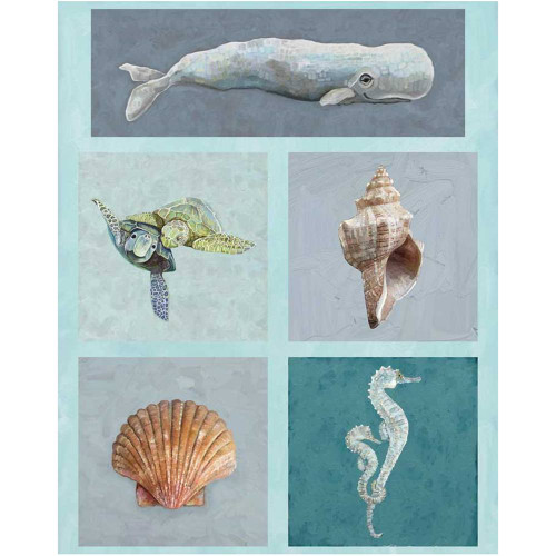 Studio E Fabrics A Drop in the Ocean Cathy Walters Jade Ocean Pillow Panel
