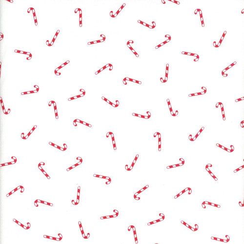 Riley Blake Fabrics Seasonal Basics Candy Canes White