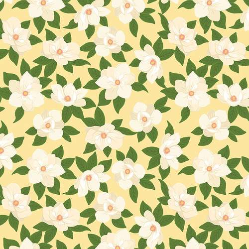 Riley Blake Fabrics Southern Charm Magnolia Blooms Yellow