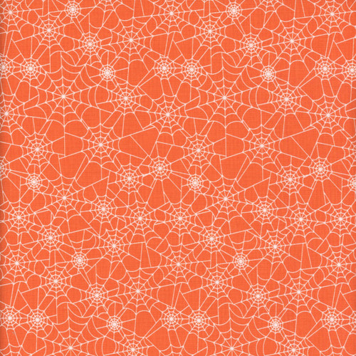 Riley Blake Fabrics Seasonal Basics Spider Webs Orange