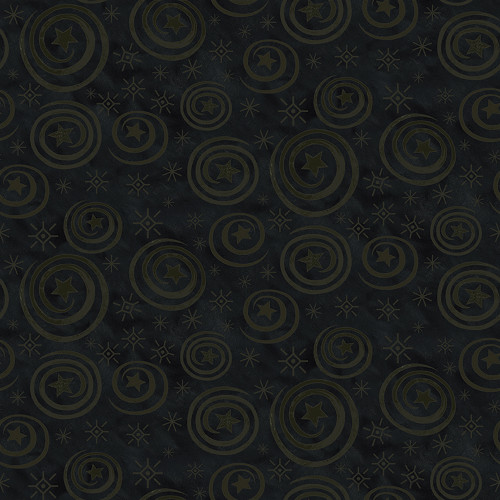 Riley Blake Fabrics Spooky Teresa Kogut Spooky Stars and Swirls Black
