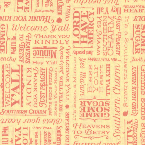 Riley Blake Fabrics Southern Charm Southern Sayings Yellow