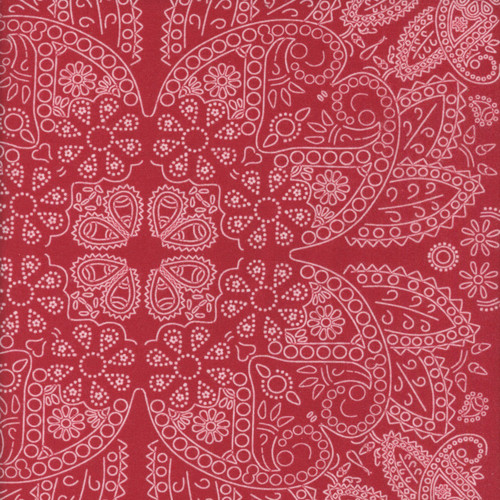 Riley Blake Fabrics Designer Flannel Cowboys Bandana Red