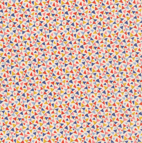 Riley Blake Fabrics Liberty Fabrics Lasenby Cotton Summer Fair Fun Fair Bunting A Red Blue Gold